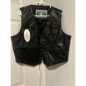 Z1R Vest Mens Size‎ 18 Button Down Silk Lined Pocket Leather Motorcycle Biker